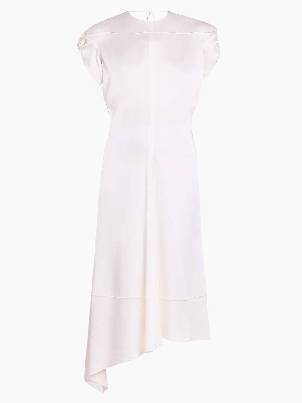 NWT Victoria Beckham Satin Twist Shoulder Midi-Dress